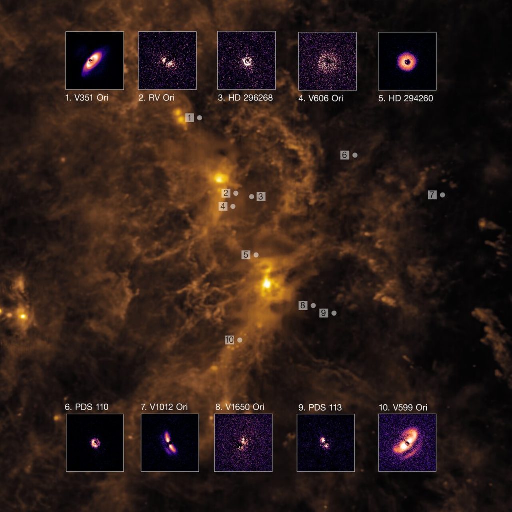 nacimiento de planetas en Orion